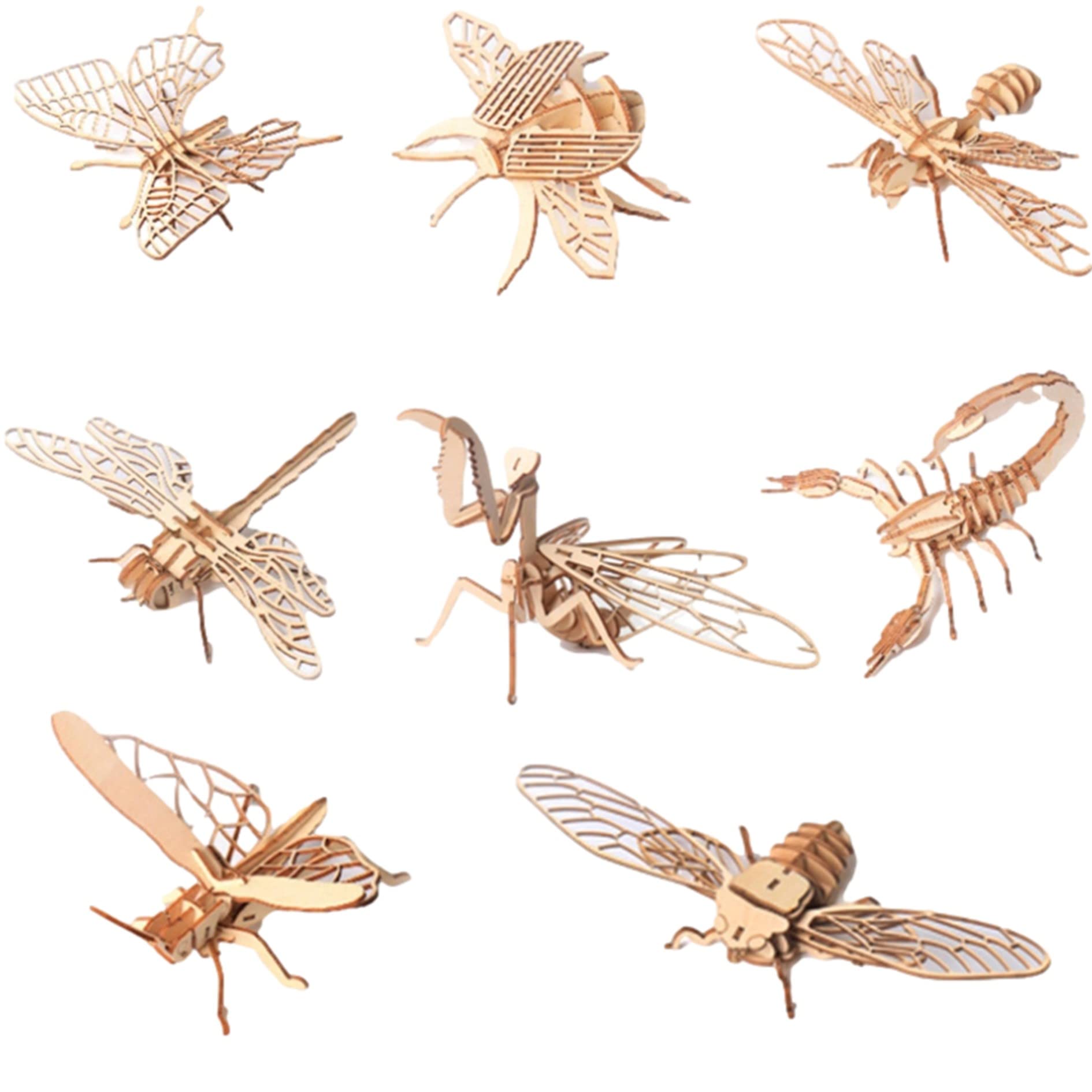 Amazon | Leiasnow 木製 パズル 立体 昆虫 工作キット 小学生 男の子